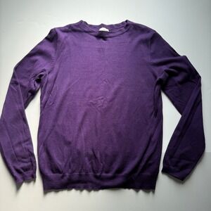 Talbots Wool Blend Sweater Women's Medium Purple Tight Knit Long Sleeve Pullover